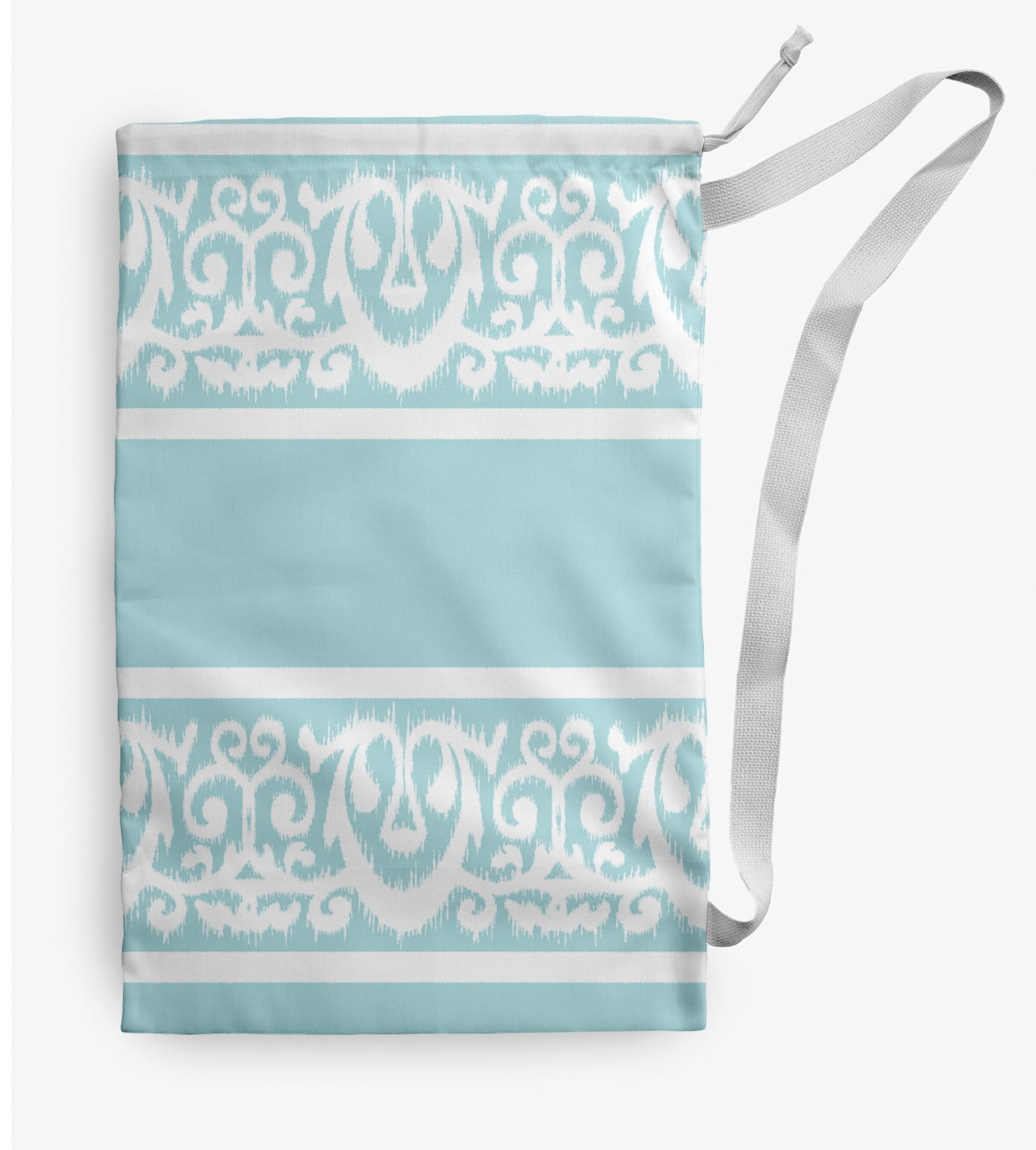 Simply Daisy Lacy Stripe 28 x 36 in Light Blue Laundry Bag