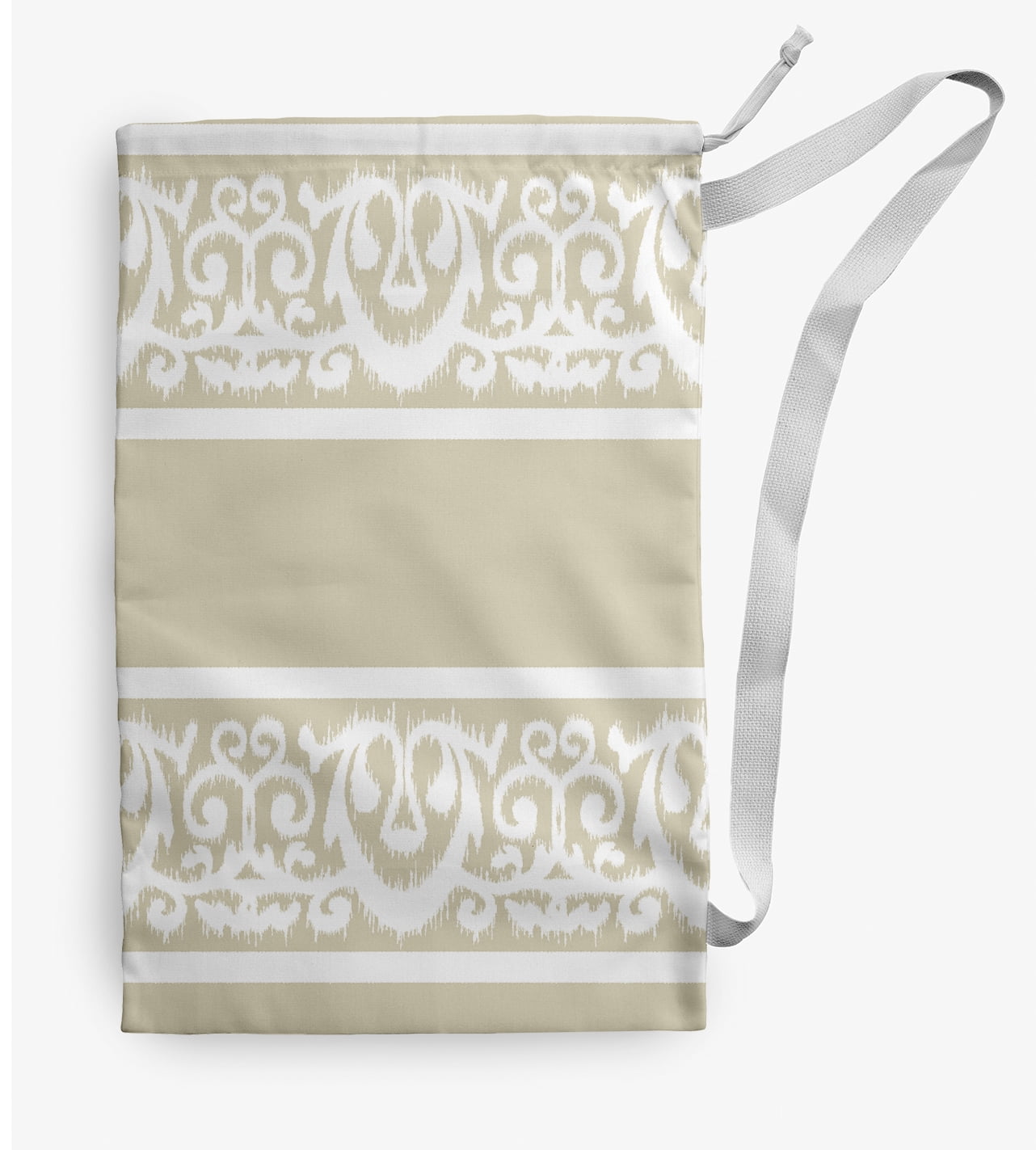 Simply Daisy Lacy Stripe 28 x 36 in Taupe Laundry Bag