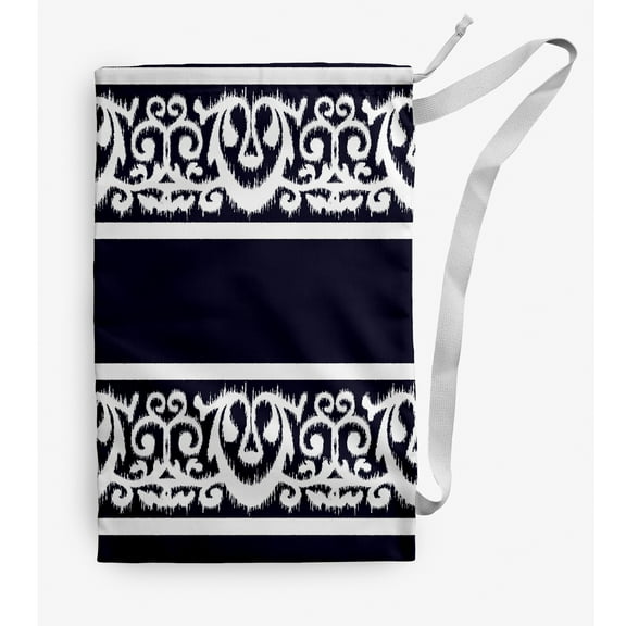 Simply Daisy Lacy Stripe 28 x 36 inch Navy Laundry Bag