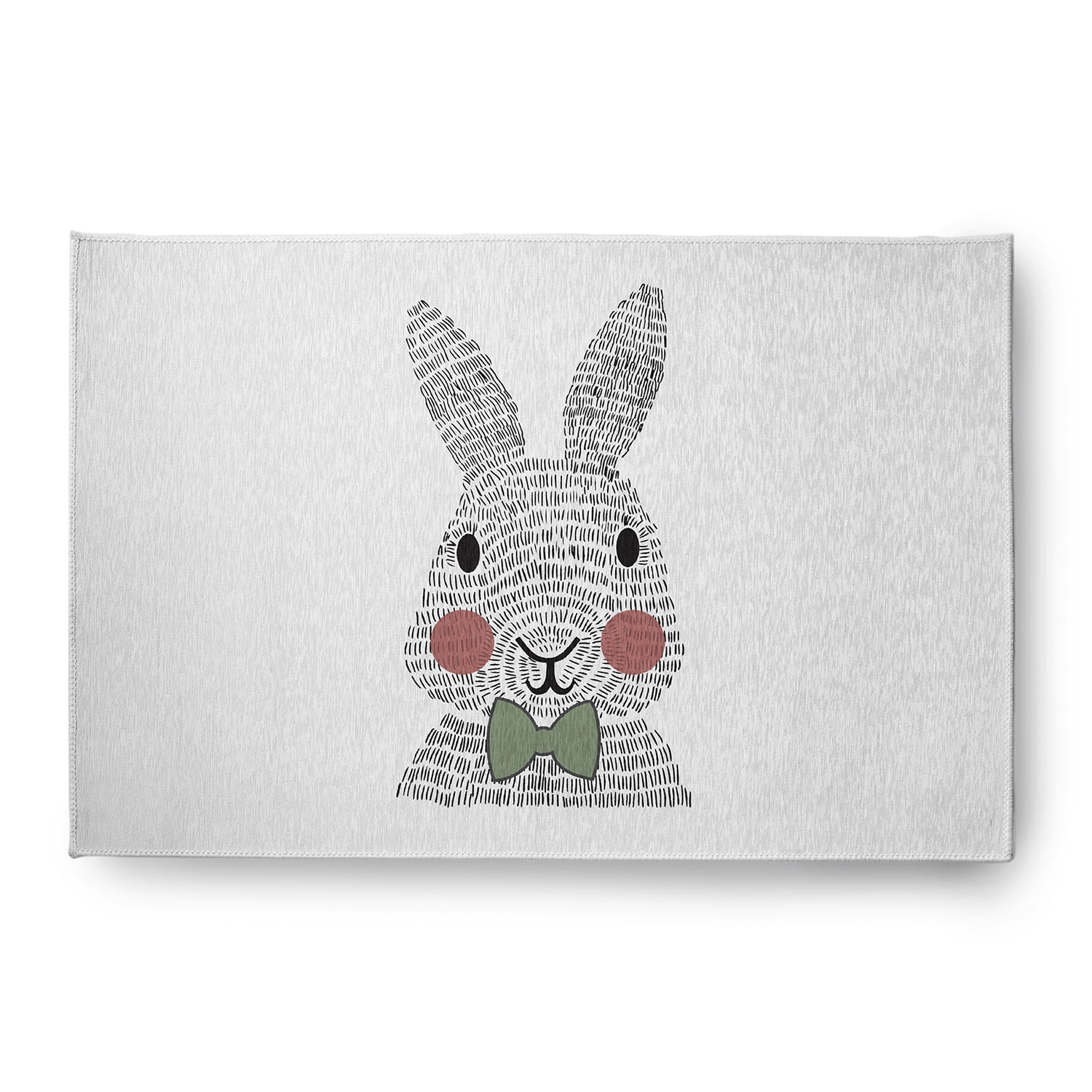 Simply Daisy Laurel Tree Green Bow-tie Bunny Easter Area Rug, 4' x 6'