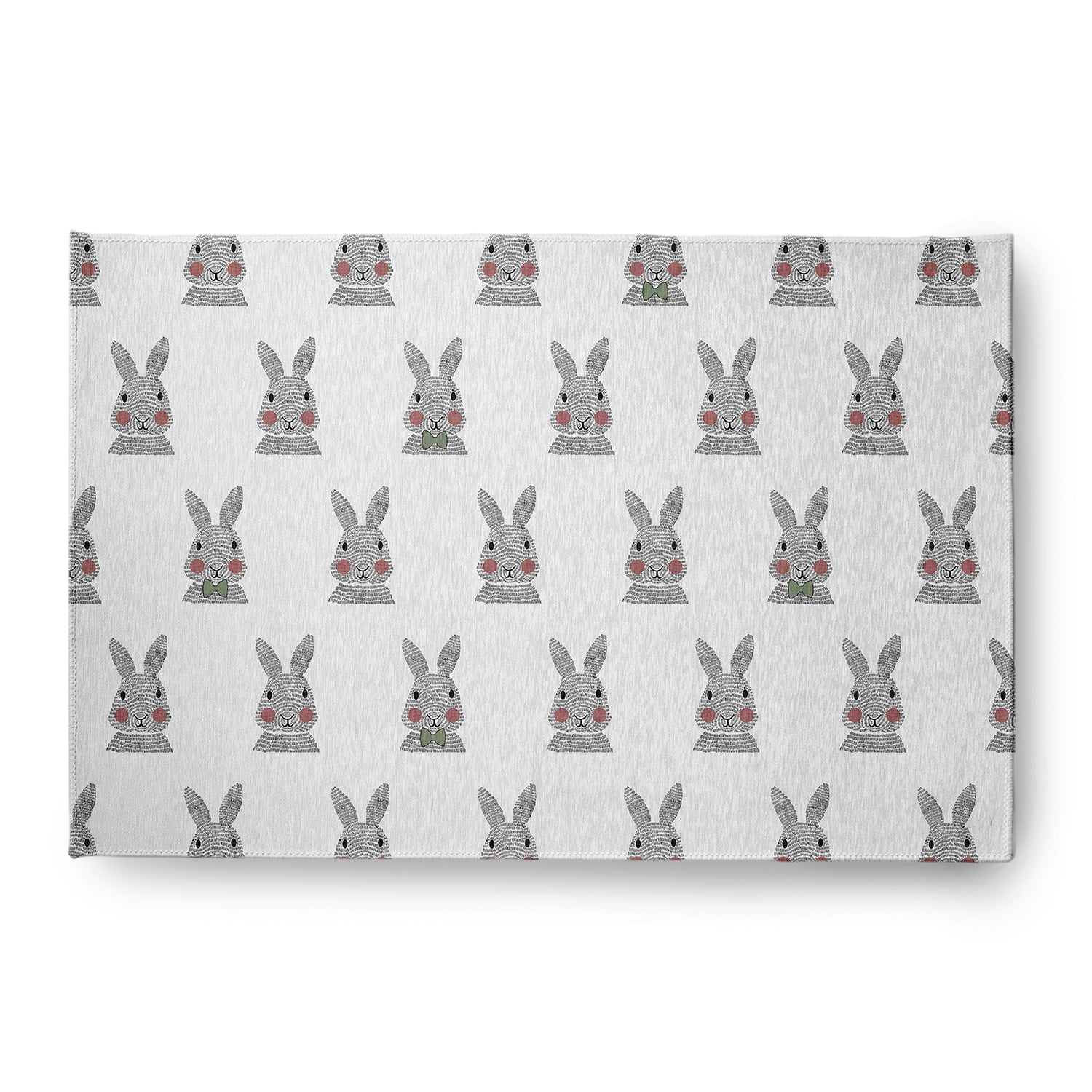 Simply Daisy Laurel Tree Green Bunny Fluffle Easter Area Rug, 4' x 6'