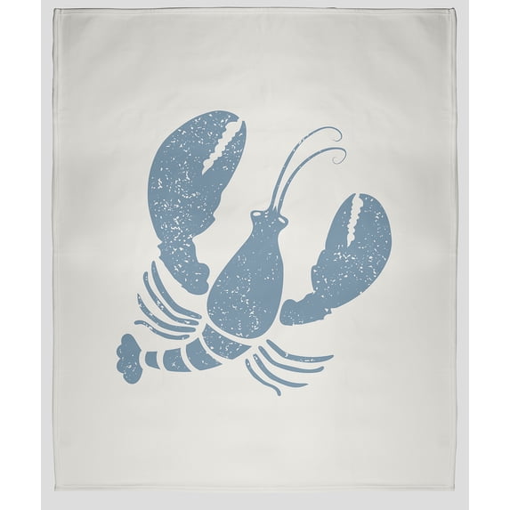 Simply Daisy Lobster Fleece Throw Blanket, Dusty Smoke, Oversized Throw