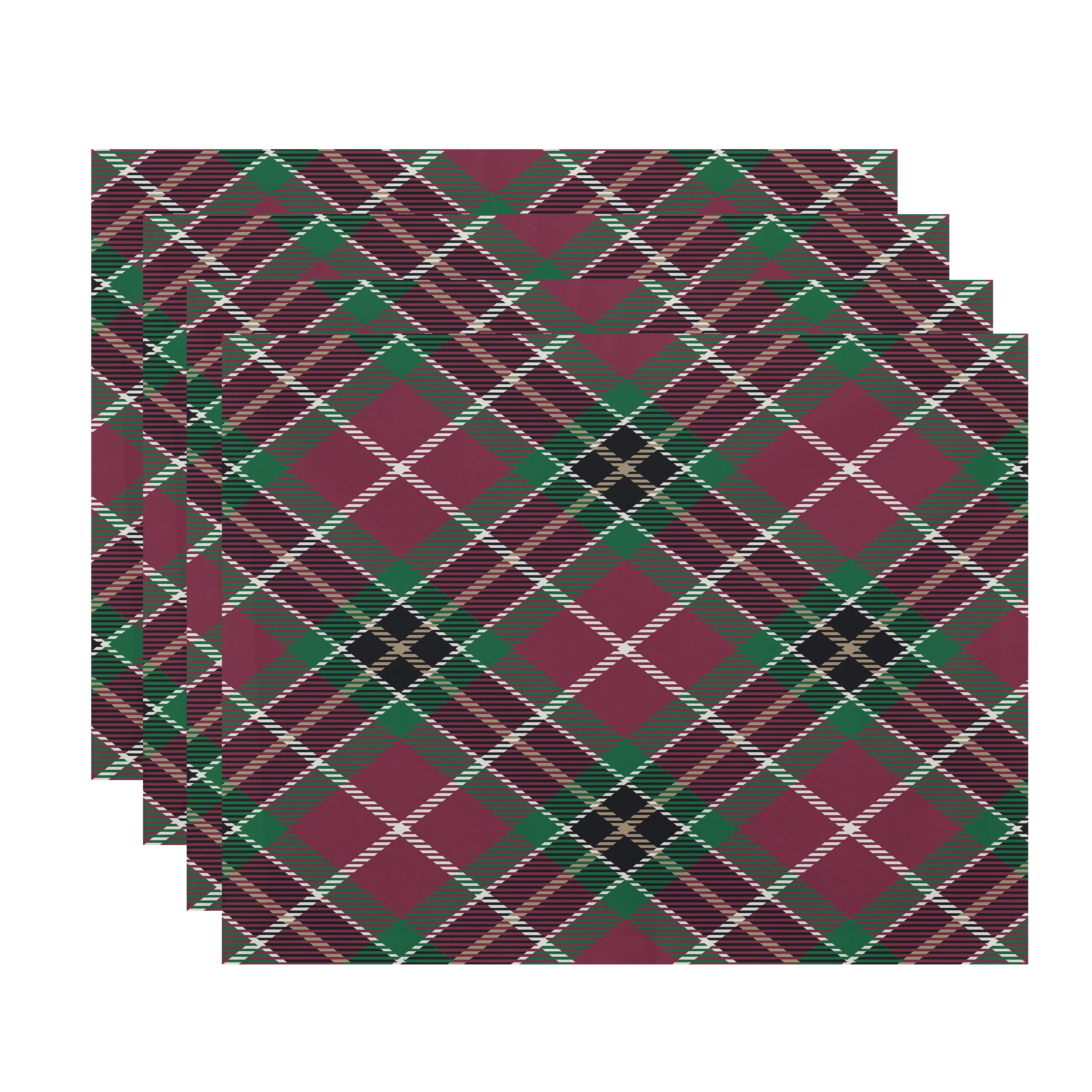 Simply Daisy Mad for Plaid 18 x 14 Inch Red Holiday Print Placemat (Set of 4)