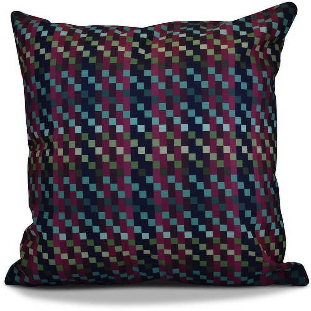 Simply Daisy Mad for Plaid Geometric Print Outdoor Pillow