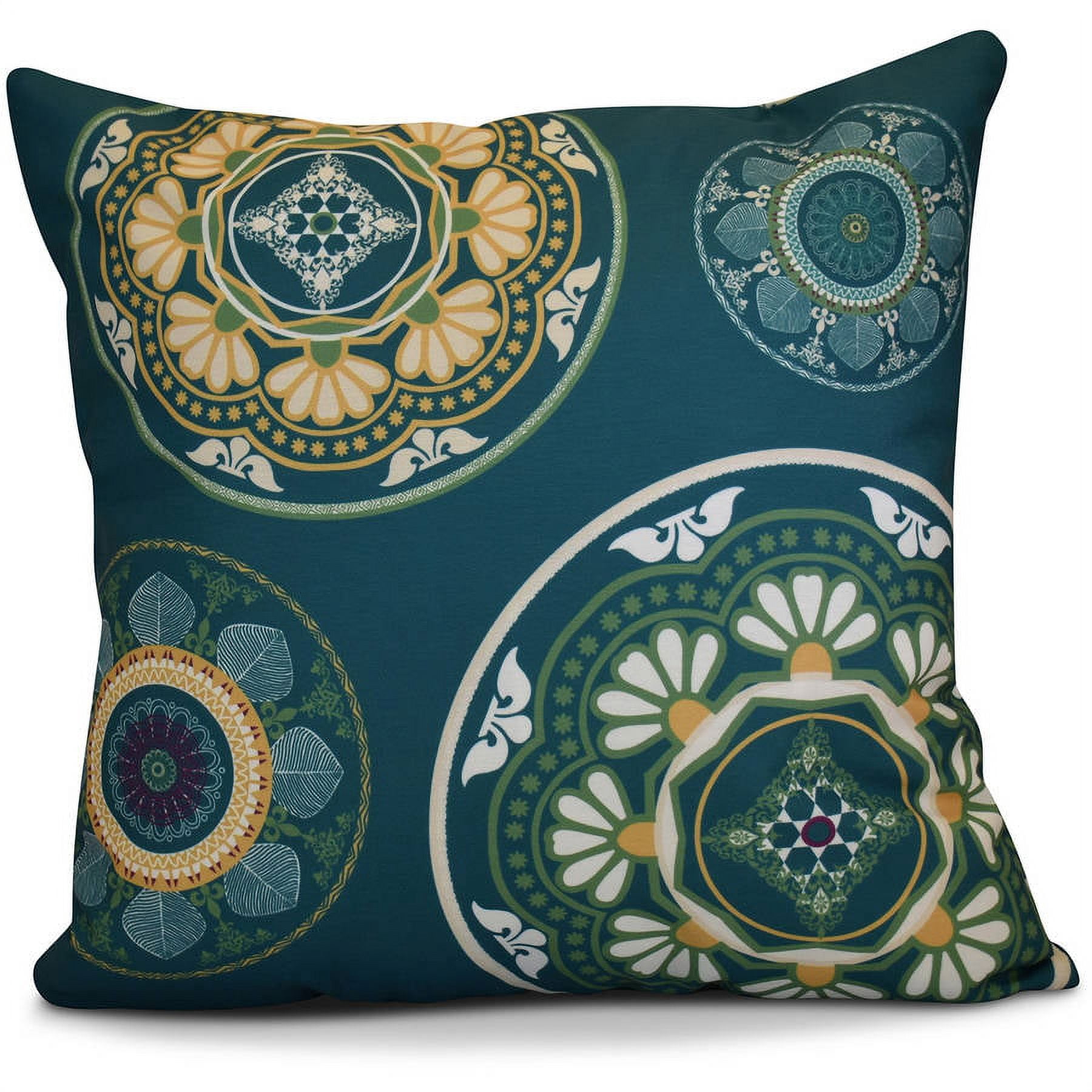 Simply Daisy Medallions Geometric Print Outdoor Pillow