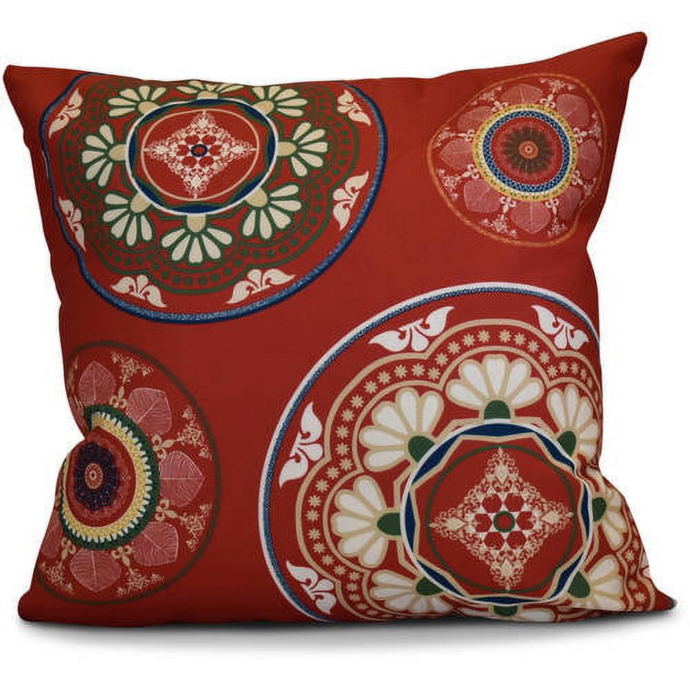 Simply Daisy Medallions Geometric Print Outdoor Pillow