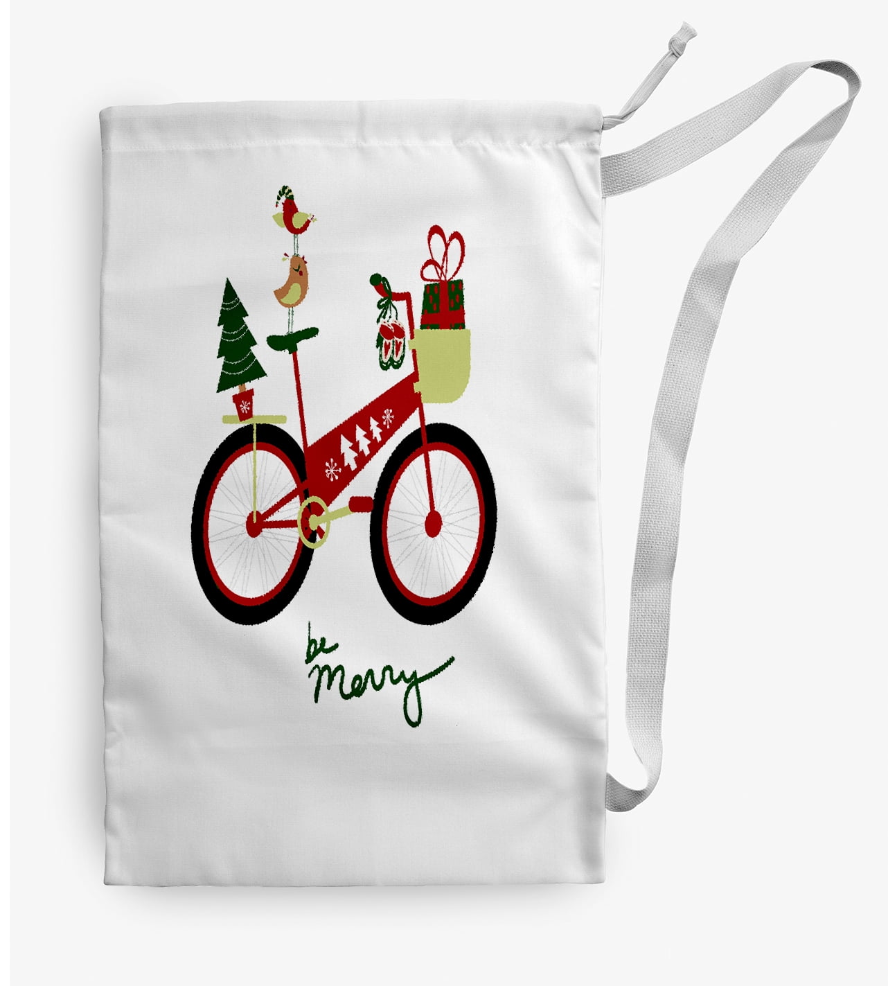 Simply Daisy Merry Bird Bike 28 x 36 inch Red Laundry Bag