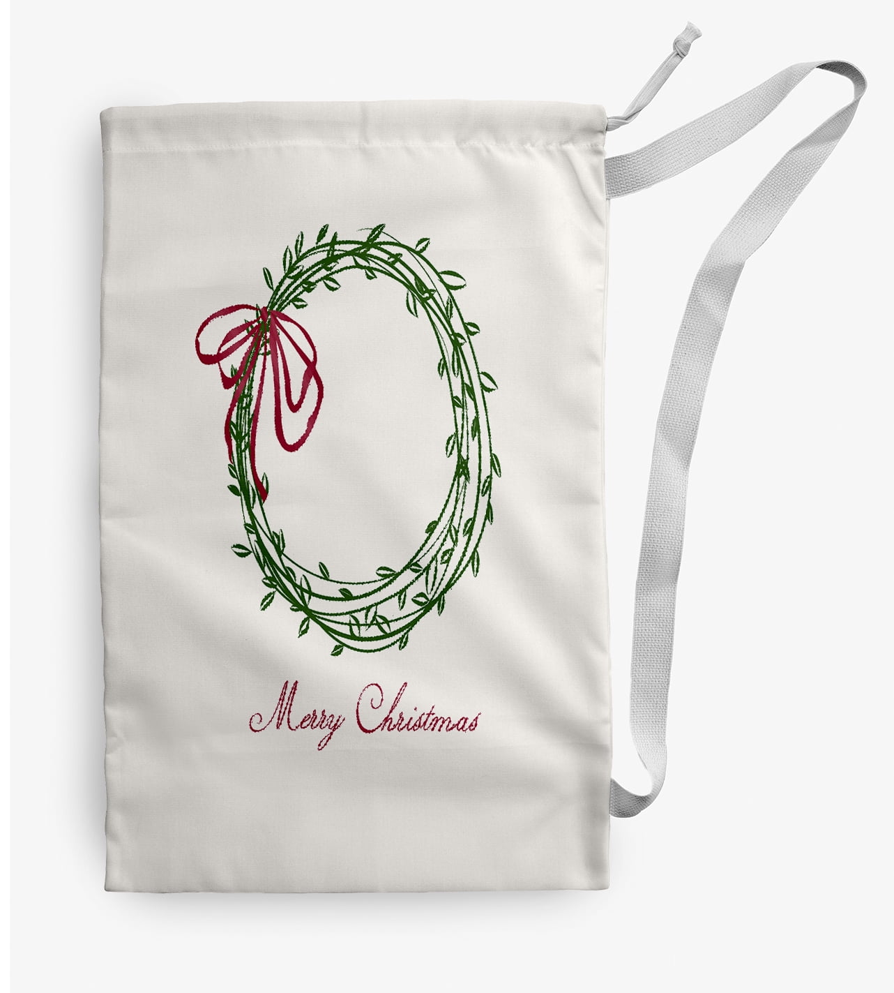 Simply Daisy Merry Christmas Wreath 18 x 29 in Green Laundry Bag