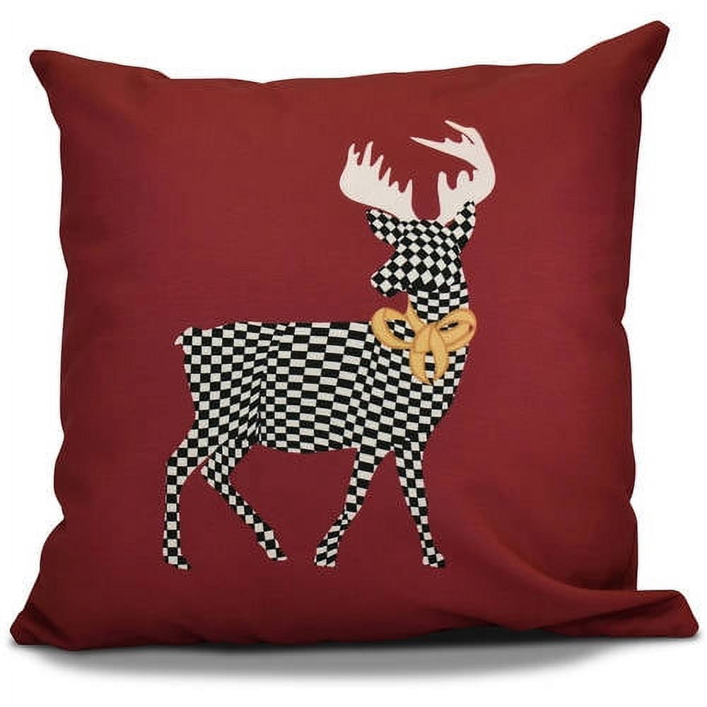 Simply Daisy Merry Deer Animal Print Outdoor Pillow