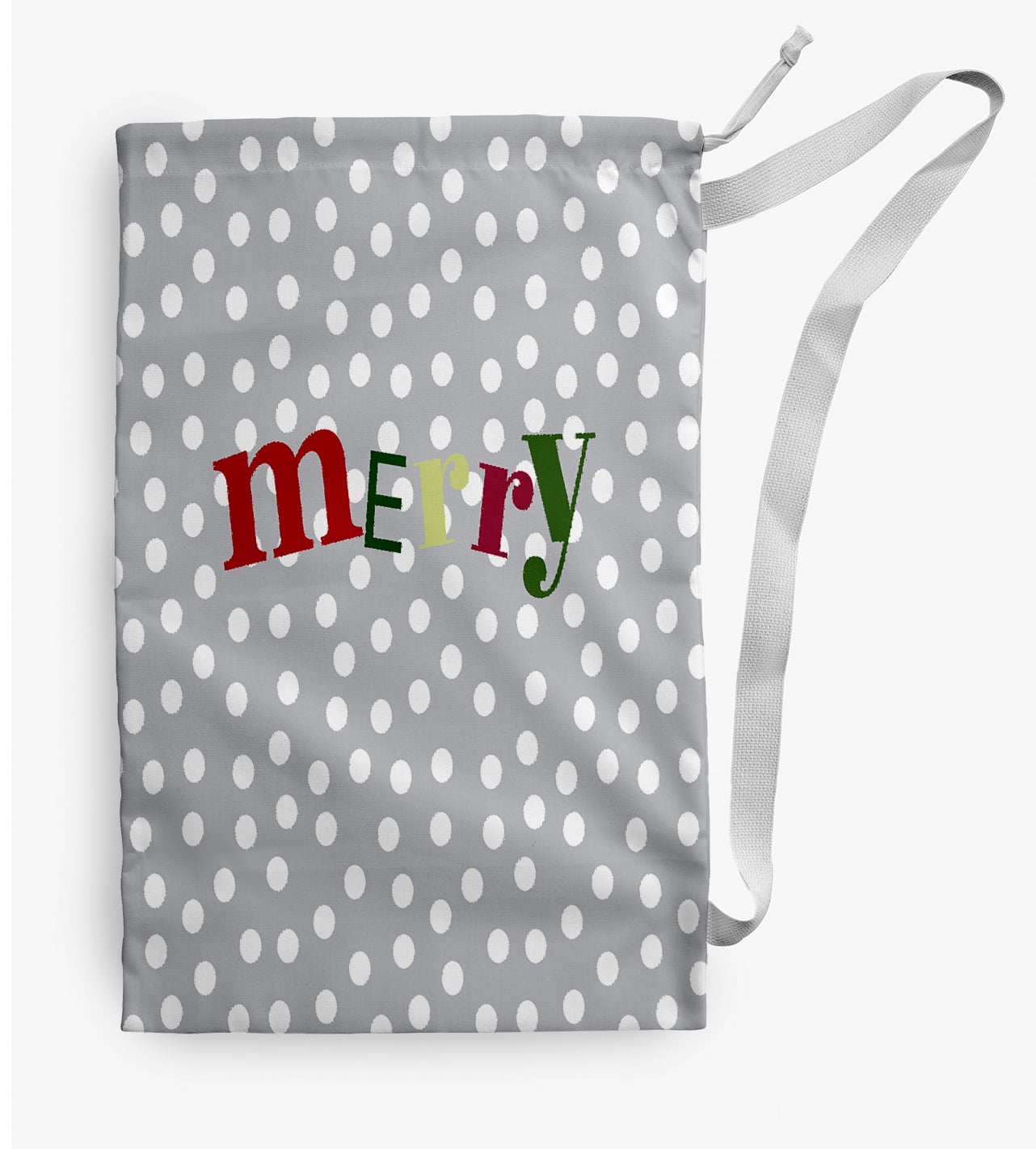 Simply Daisy Merry Dot 18 x 29 in Gray Laundry Bag
