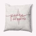 thumbnail image 1 of Simply Daisy Merry Red Colored Peace on Earth Christmas Soft Spun Polyester Decorative Throw Pillow, 18" x 18", 1 of 4