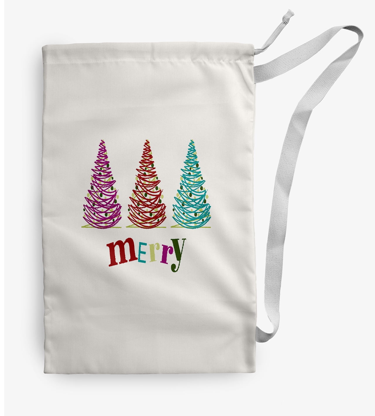 Simply Daisy Merry Trees 18 x 29 in Multi Laundry Bag