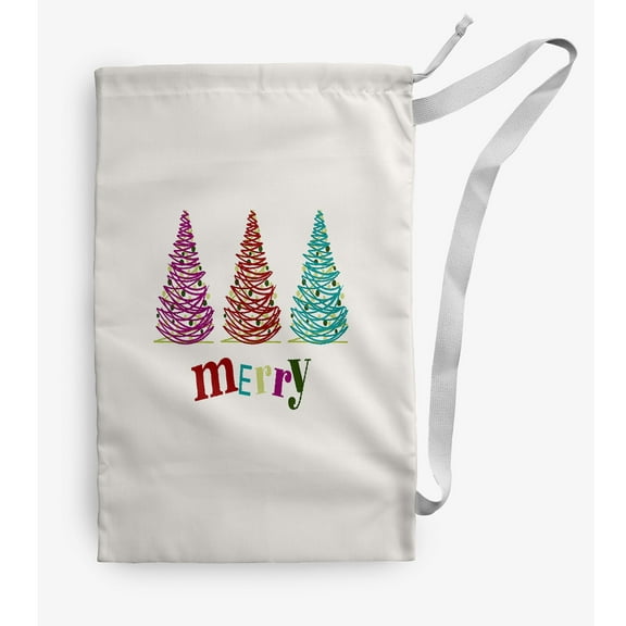 Simply Daisy Merry Trees 18 x 29 in Multi Laundry Bag