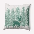 thumbnail image 1 of Simply Daisy Mint Colored Reindeer Through the Woods Winter Soft Spun Polyester Decorative Throw Pillow, 26" x 26", 1 of 4
