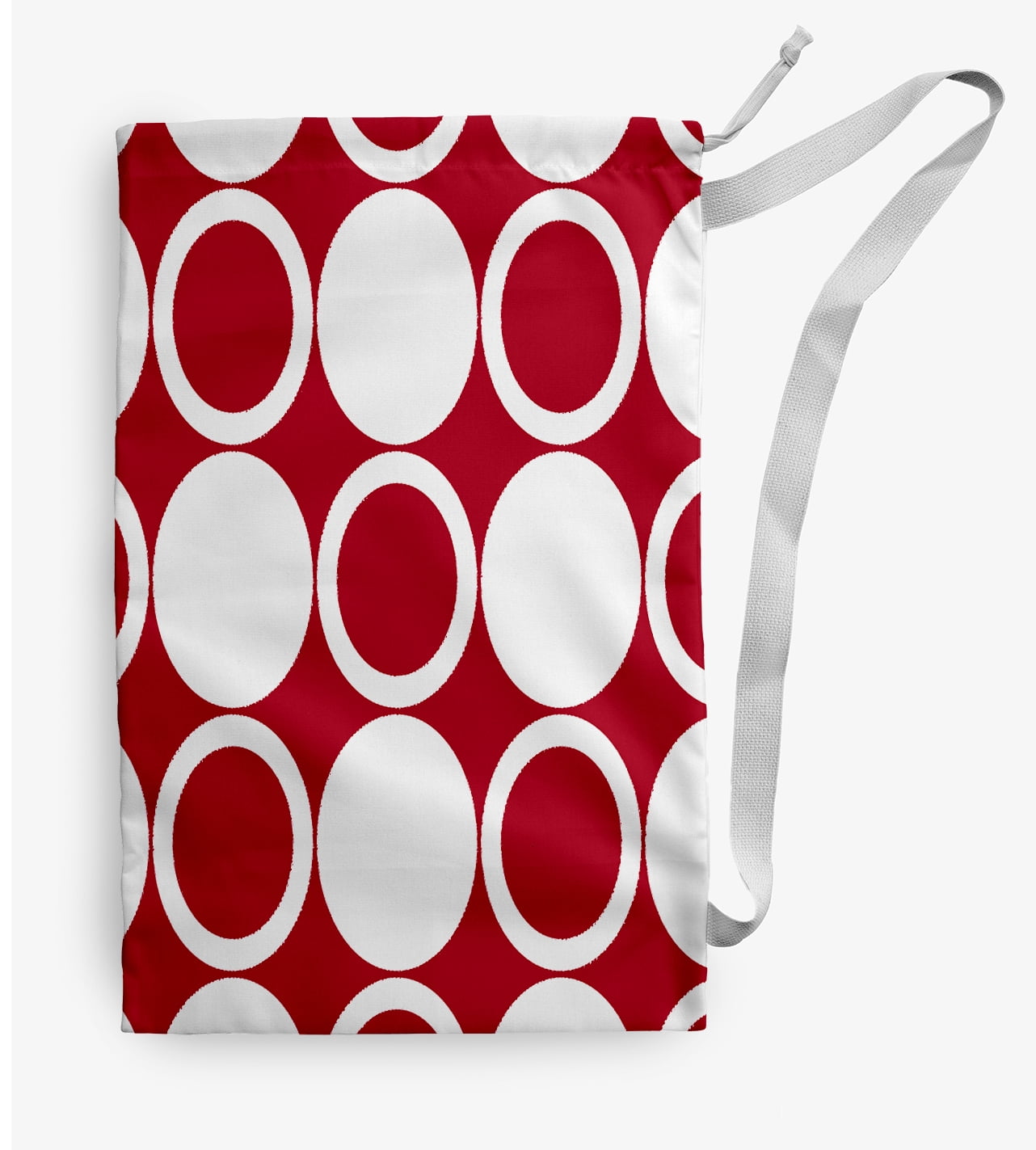 Simply Daisy Mod Circles 18 x 29 inch Red Laundry Bag