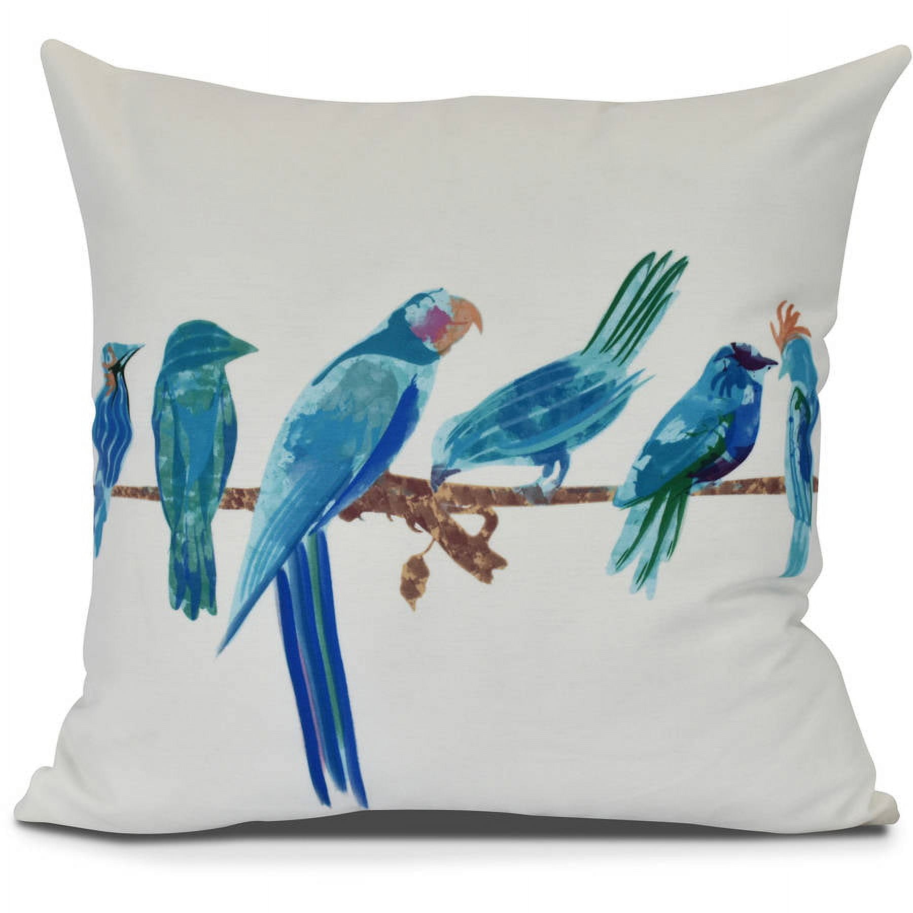 Simply Daisy, Morning Birds Animal Print Outdoor Pillow