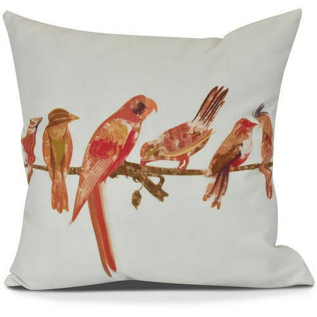 Simply Daisy, Morning Birds Animal Print Outdoor Pillow