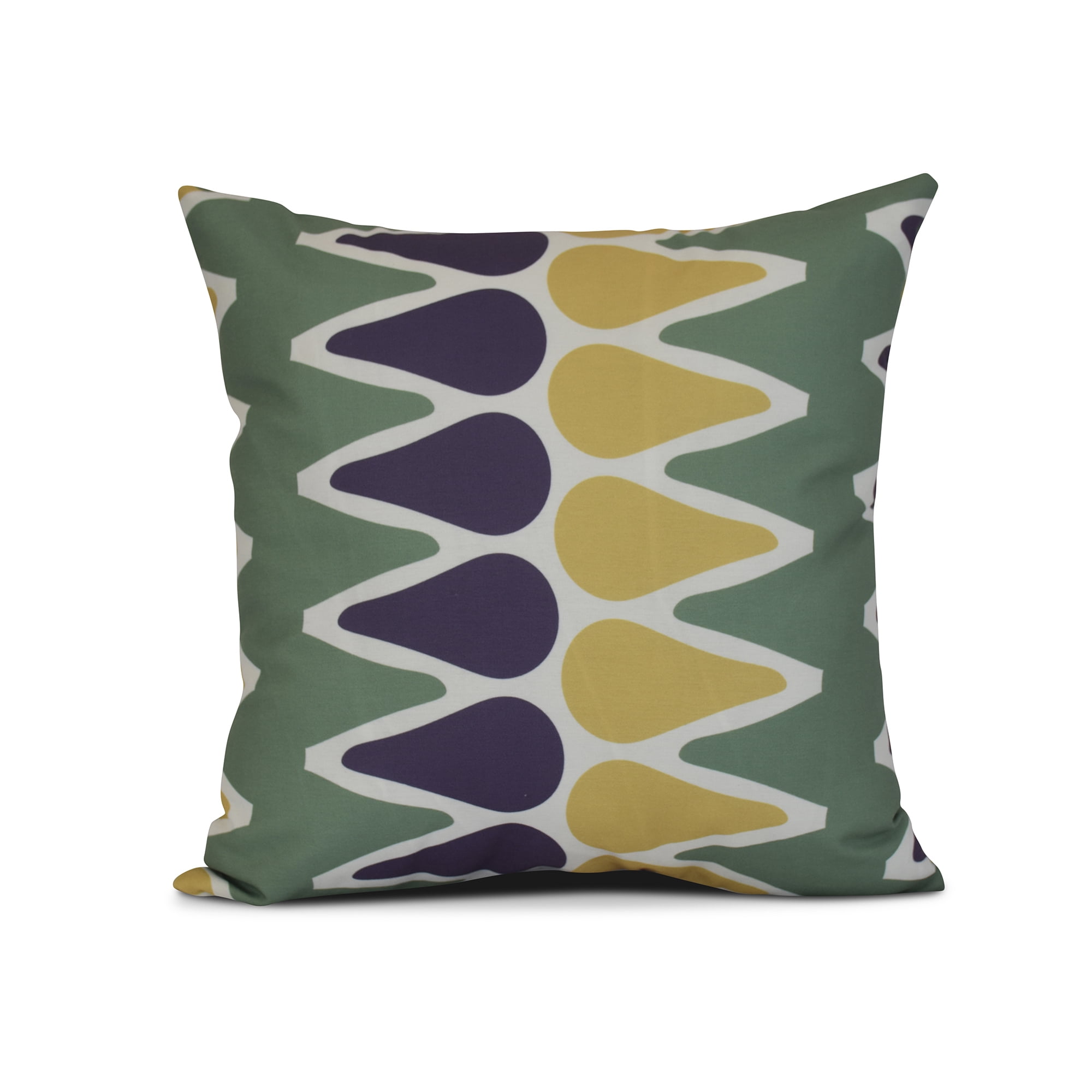 Simply Daisy, Multi Colored Picks 18 inch Bright Green Decorative Abstract Throw Pillow