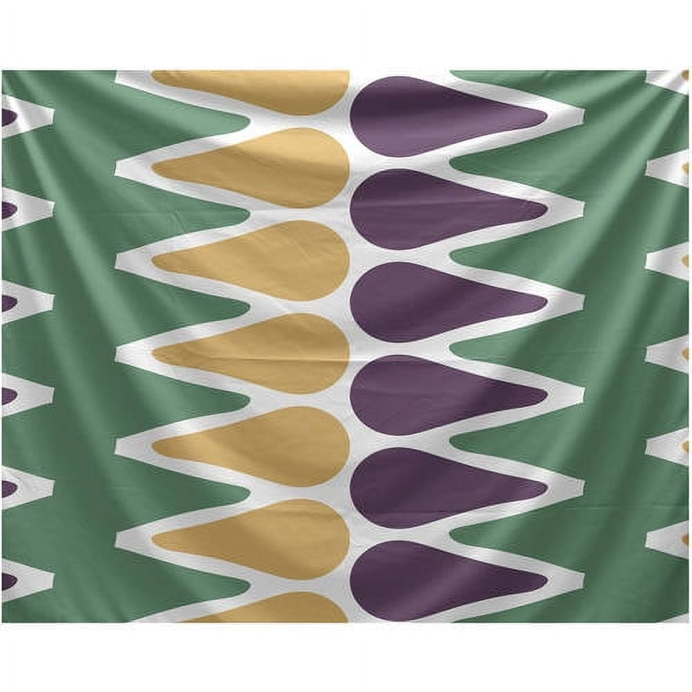 Large Gold and Green Geometric Print Decorative Pillow