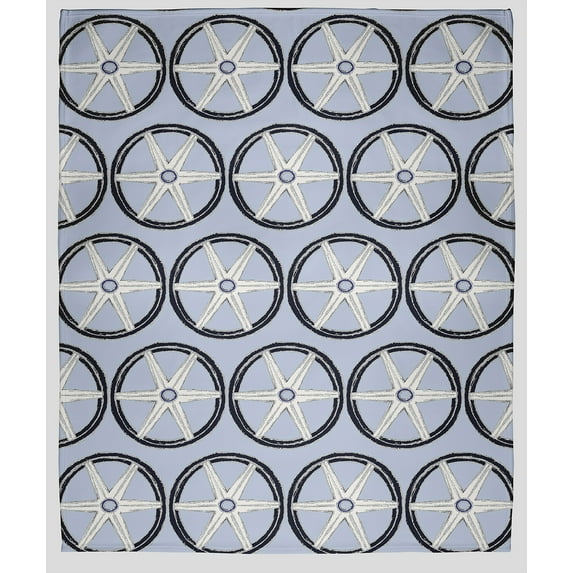 Simply Daisy Nautical Geo Lines Fleece Throw Blanket, Blue, Oversized Throw