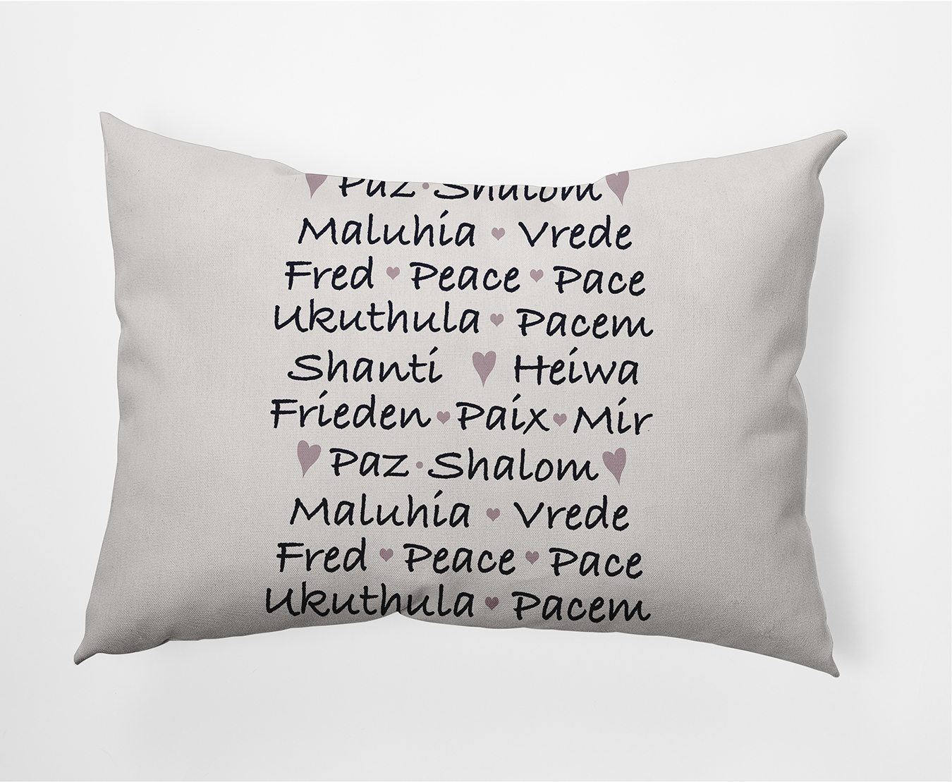 Simply Daisy Navy Colored Words of Peace Christmas Soft Spun Polyester Decorative Throw Pillow, 14" x 20"