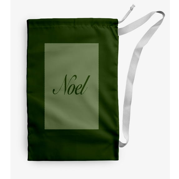 Simply Daisy Noel 28 x 36 in Dark Green Laundry Bag