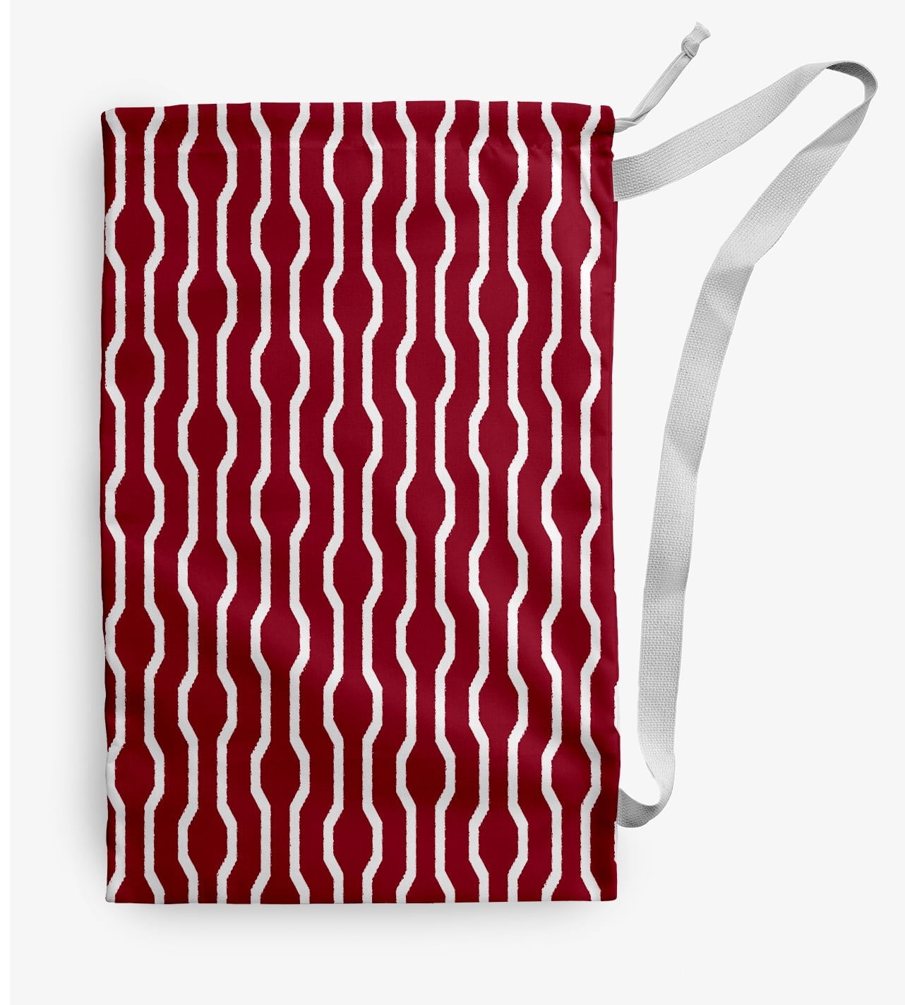 Simply Daisy Nuts & Bolts Geometric 18 x 29 inch Red Laundry Bag