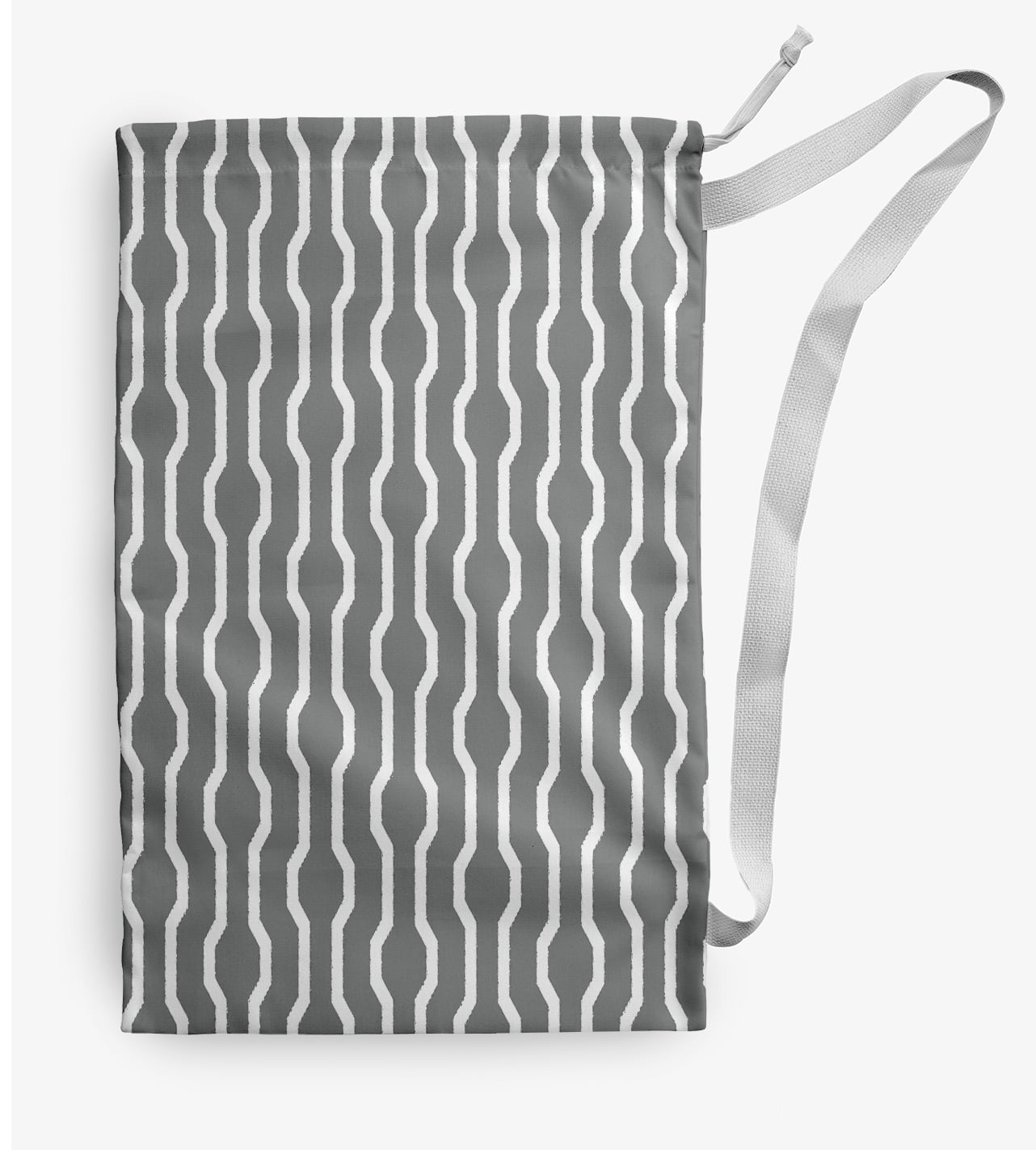 Simply Daisy Nuts & Bolts Geometric 28 x 36 in Grey Laundry Bag