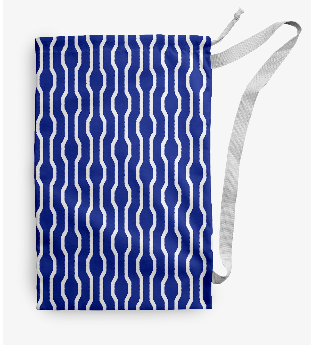 Simply Daisy Nuts & Bolts Geometric 28 x 36 inch Blue Laundry Bag