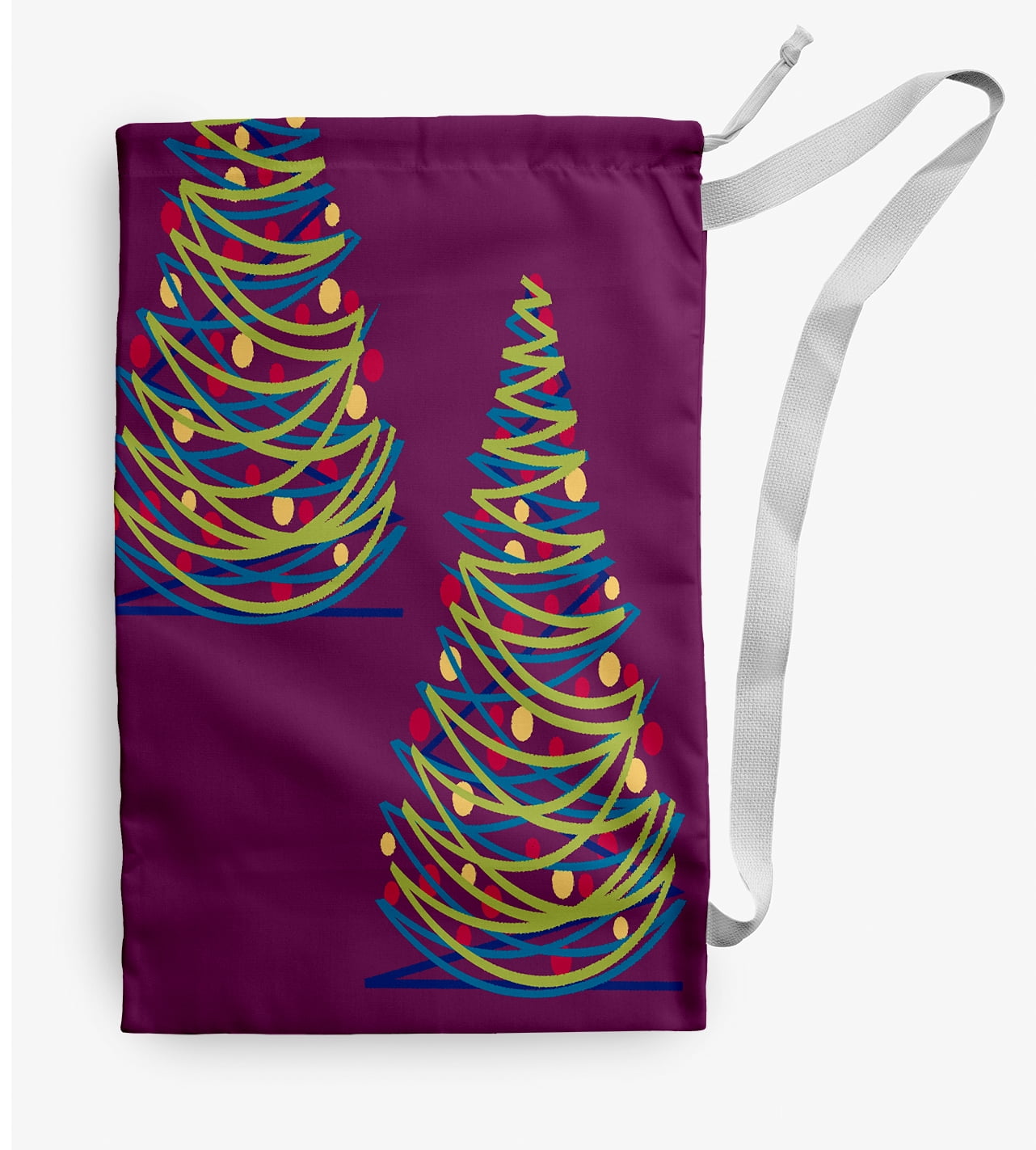 Simply Daisy O Tannenbaum 28 x 36 in Purple Laundry Bag