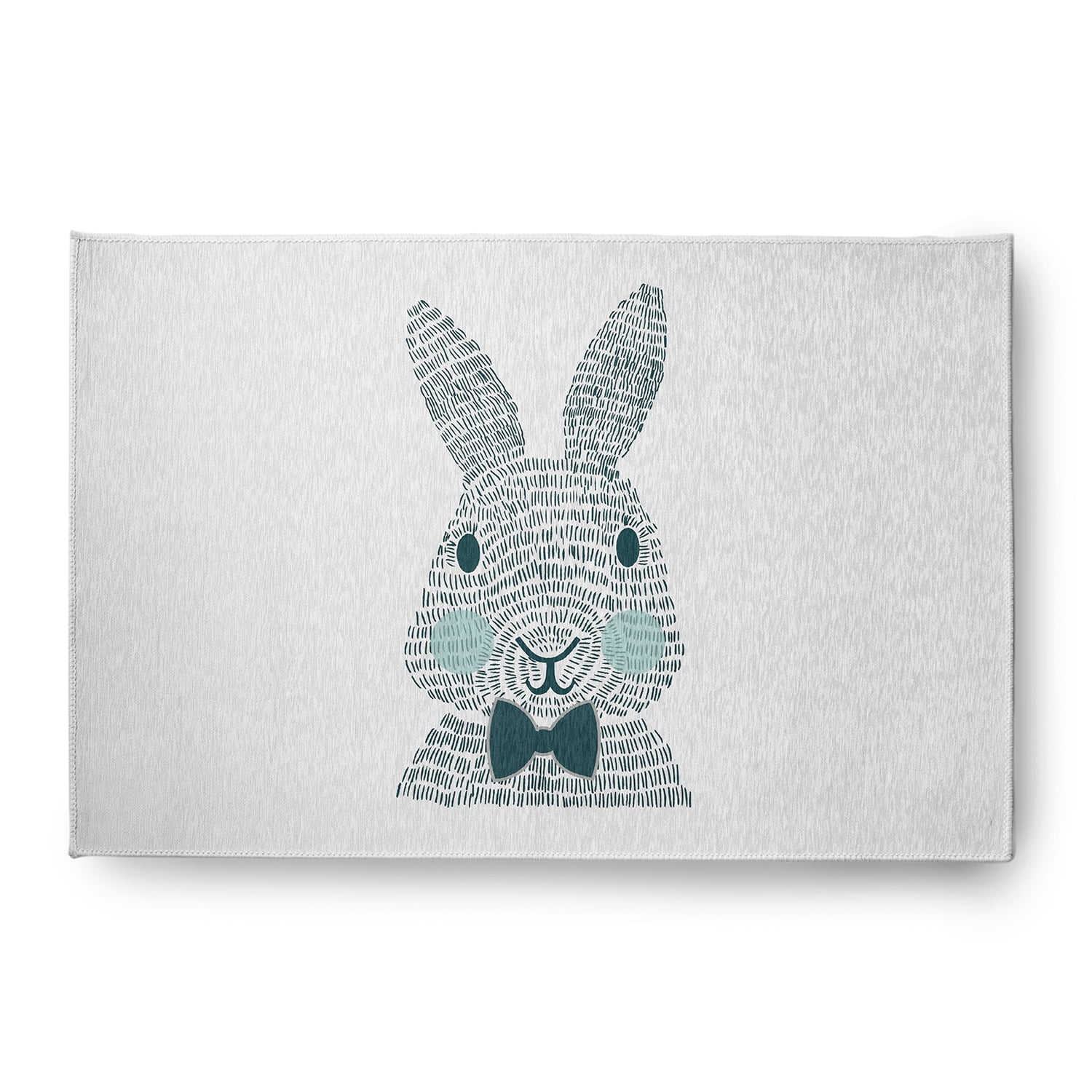 Simply Daisy Ocean Abyss Green Monochrome Bunny Easter Area Rug, 4' x 6'