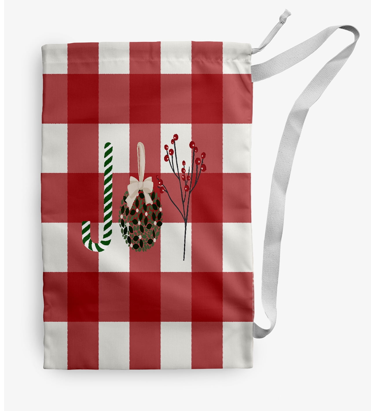 Simply Daisy Oh Joy 18 x 29 in Red Laundry Bag