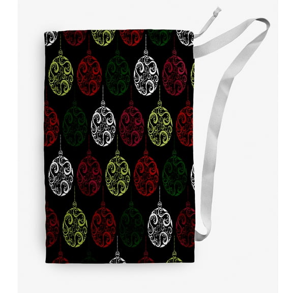 Simply Daisy Painterly Bulbs 18 x 29 in Black Laundry Bag