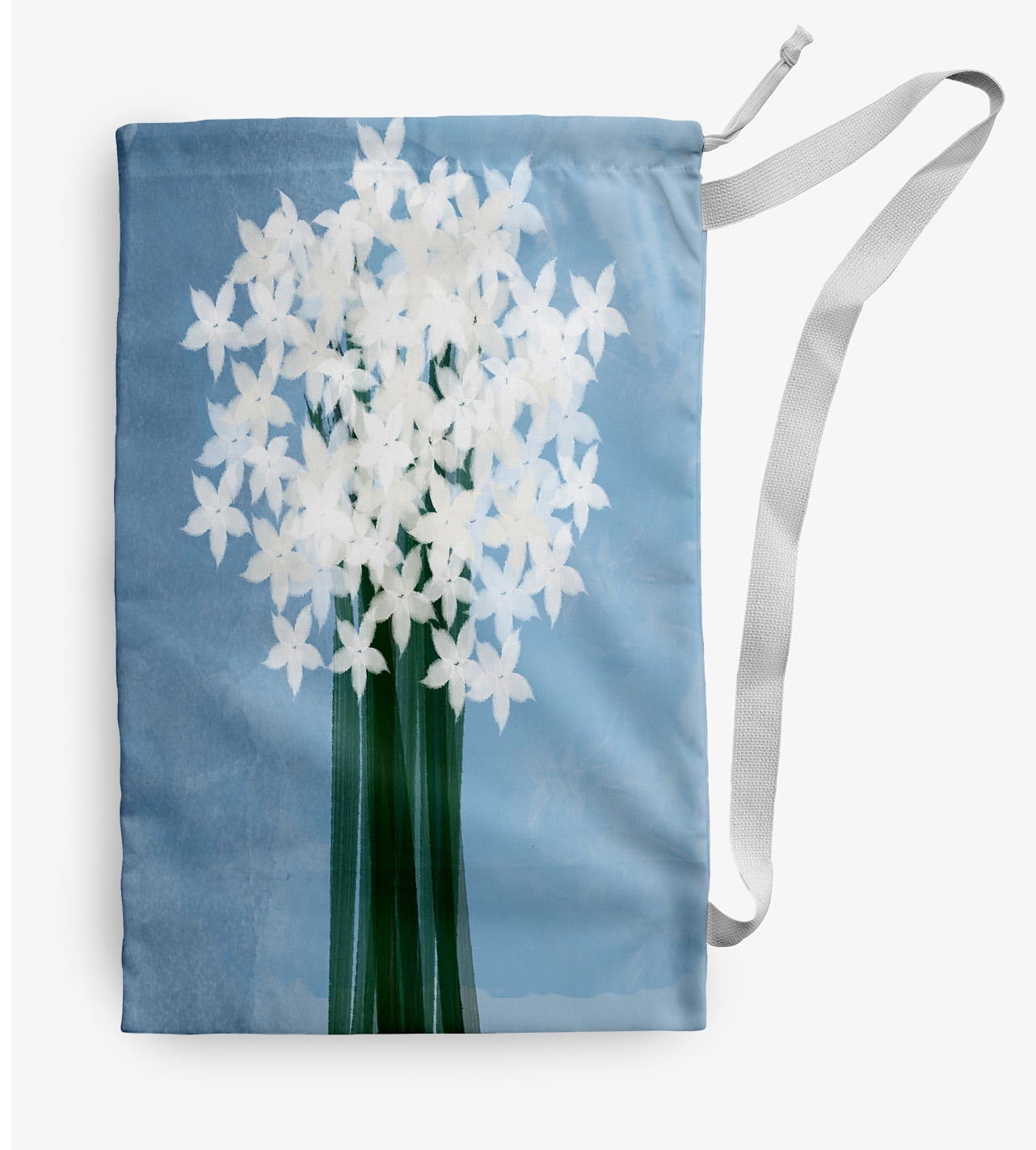 Simply Daisy Paperwhites 18 x 29 in Blue Laundry Bag