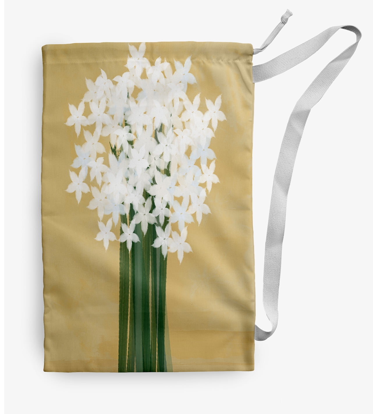 Simply Daisy Paperwhites 18 x 29 in Yellow Laundry Bag