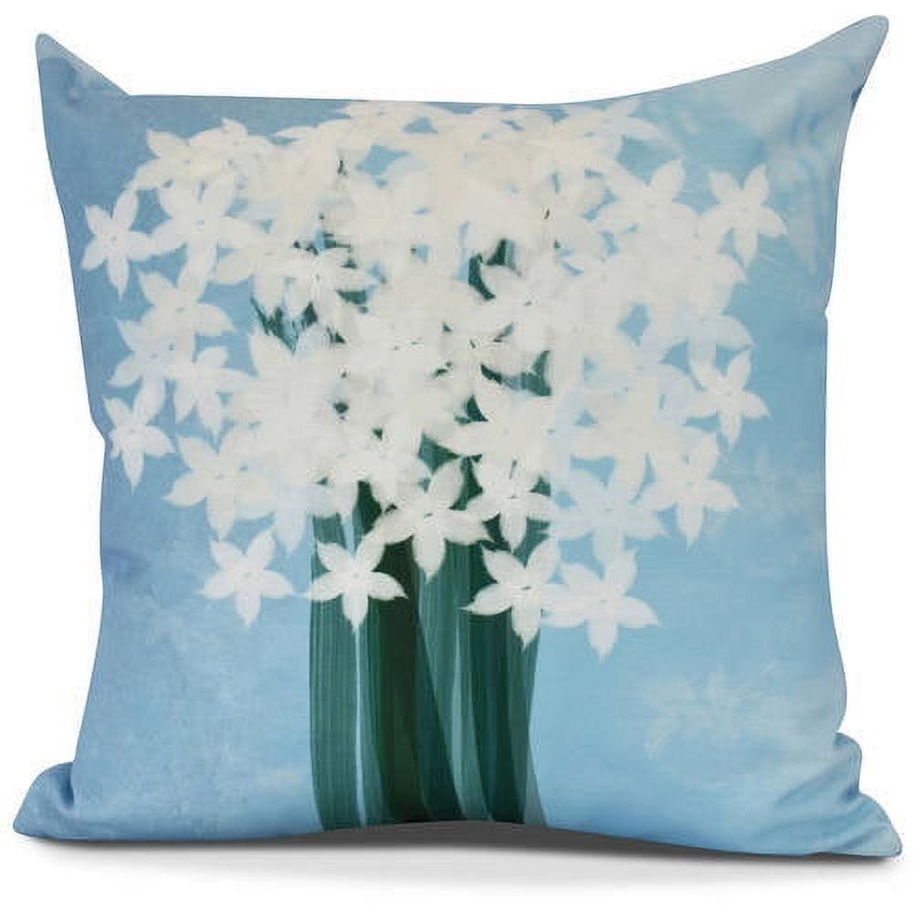 Simply Daisy, Paperwhites, Floral Print Outdoor Pillow