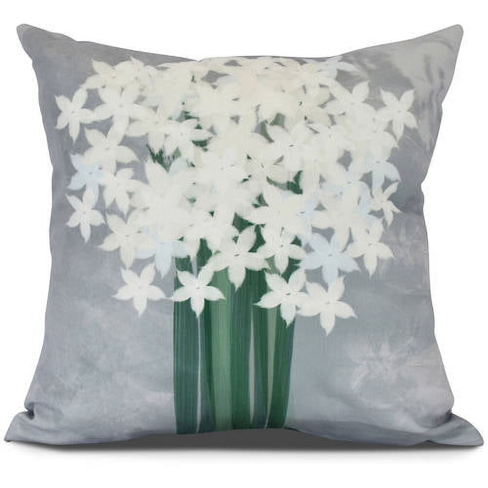 Simply Daisy, Paperwhites, Floral Print Outdoor Pillow