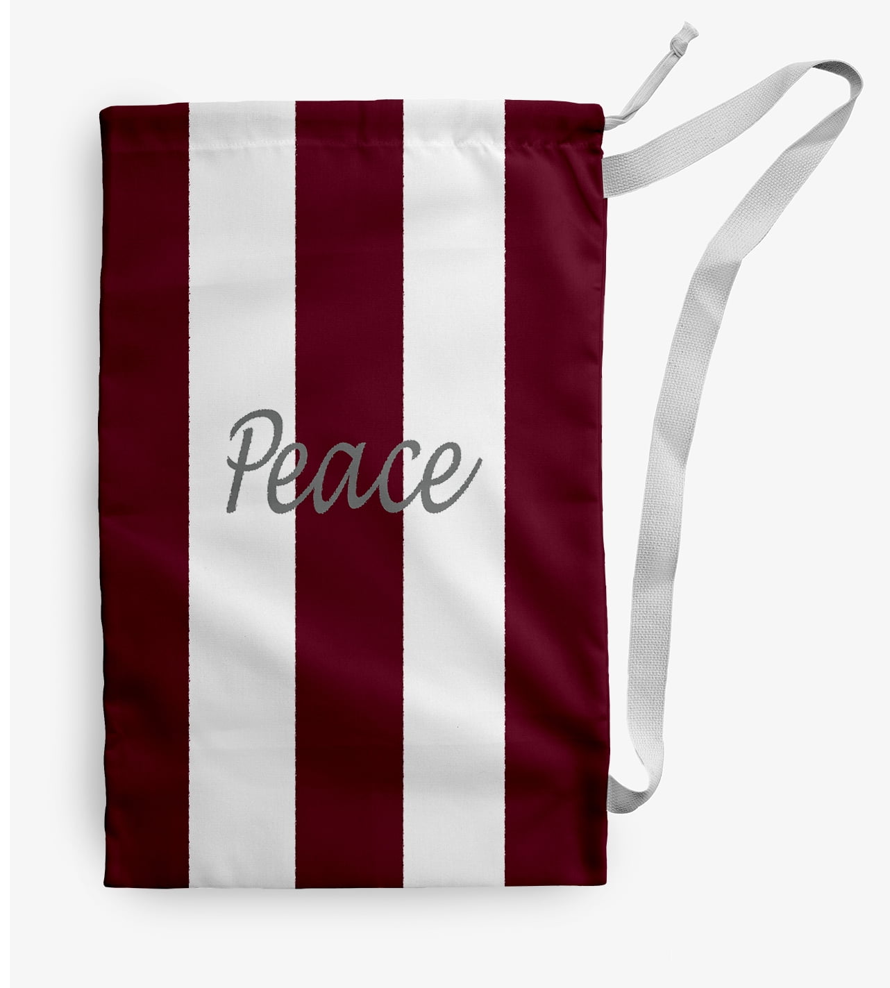 Simply Daisy Peace 18 x 29 in Red Laundry Bag