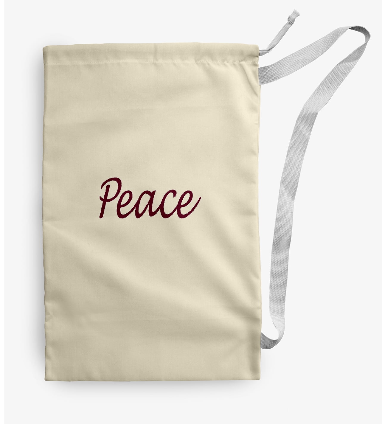 Simply Daisy Peace 28 x 36 in Red Laundry Bag