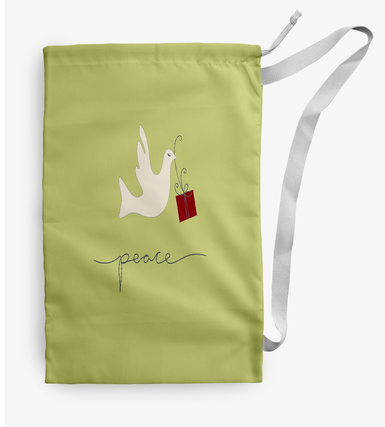 Simply Daisy Peace Dove 28 x 36 in Green Laundry Bag