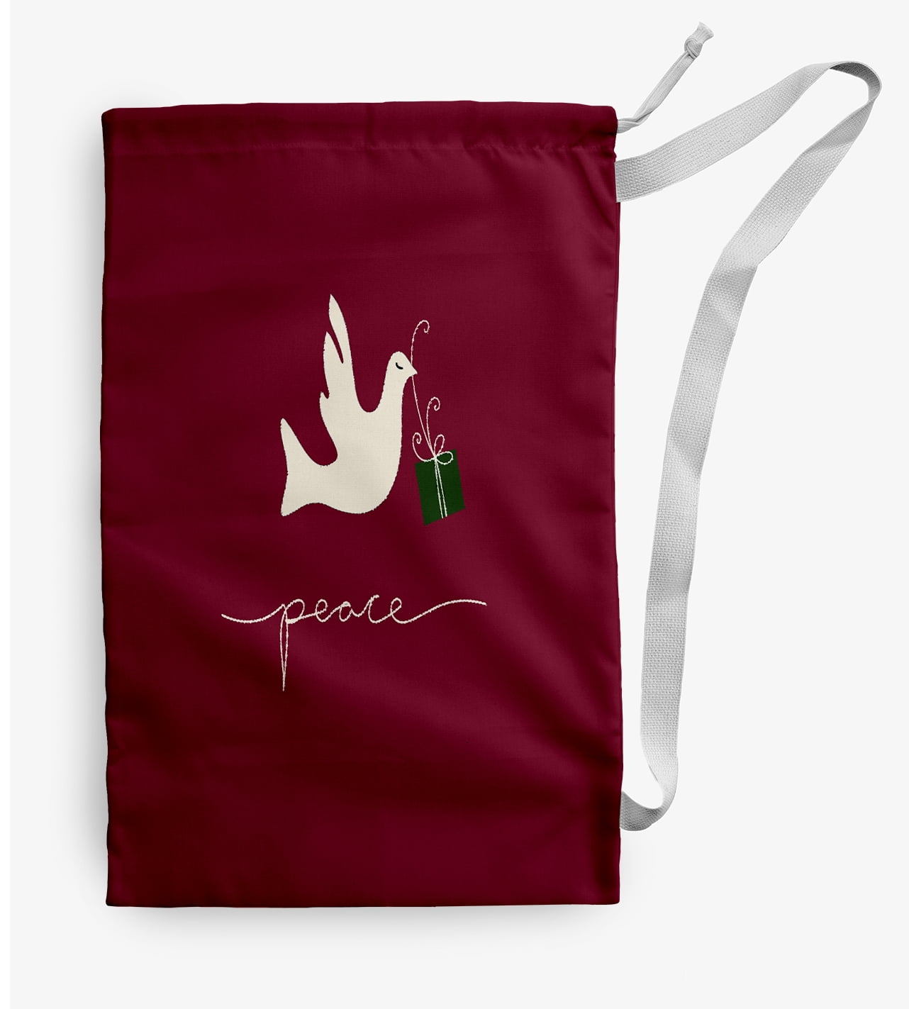 Simply Daisy Peace Dove 28 x 36 in Red Laundry Bag