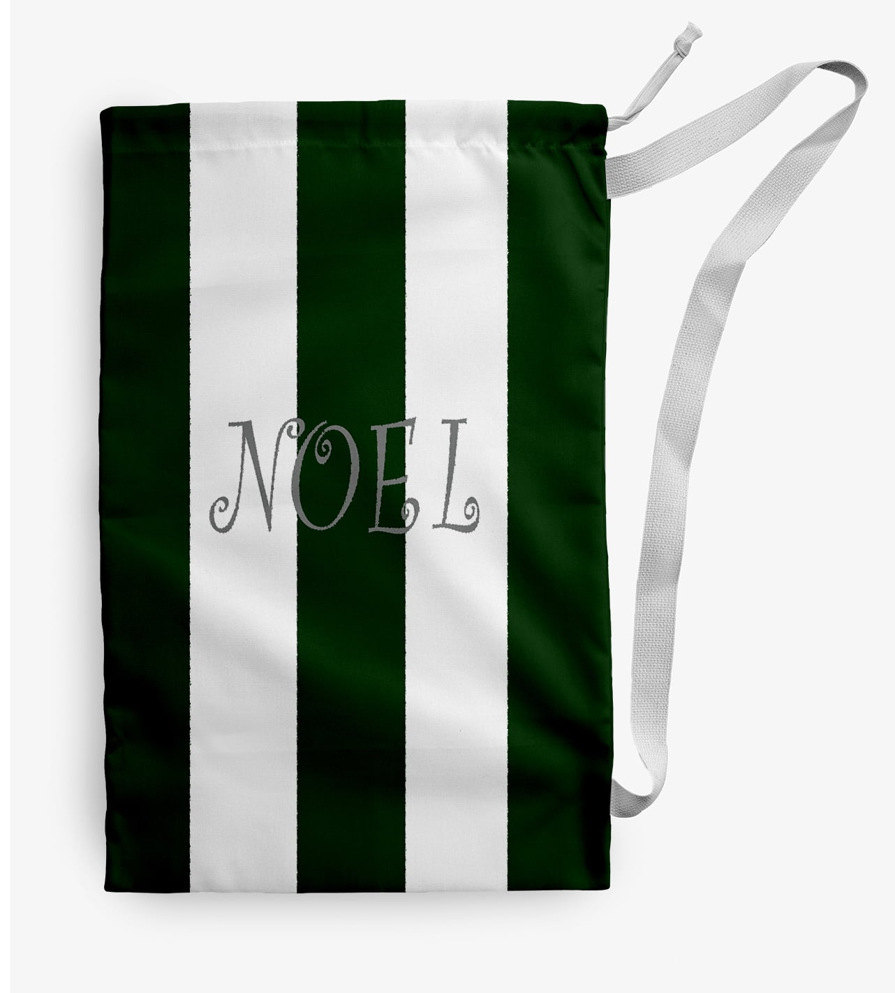 Simply Daisy Peace on a Stripe 18 x 29 inch Evergreen Laundry Bag