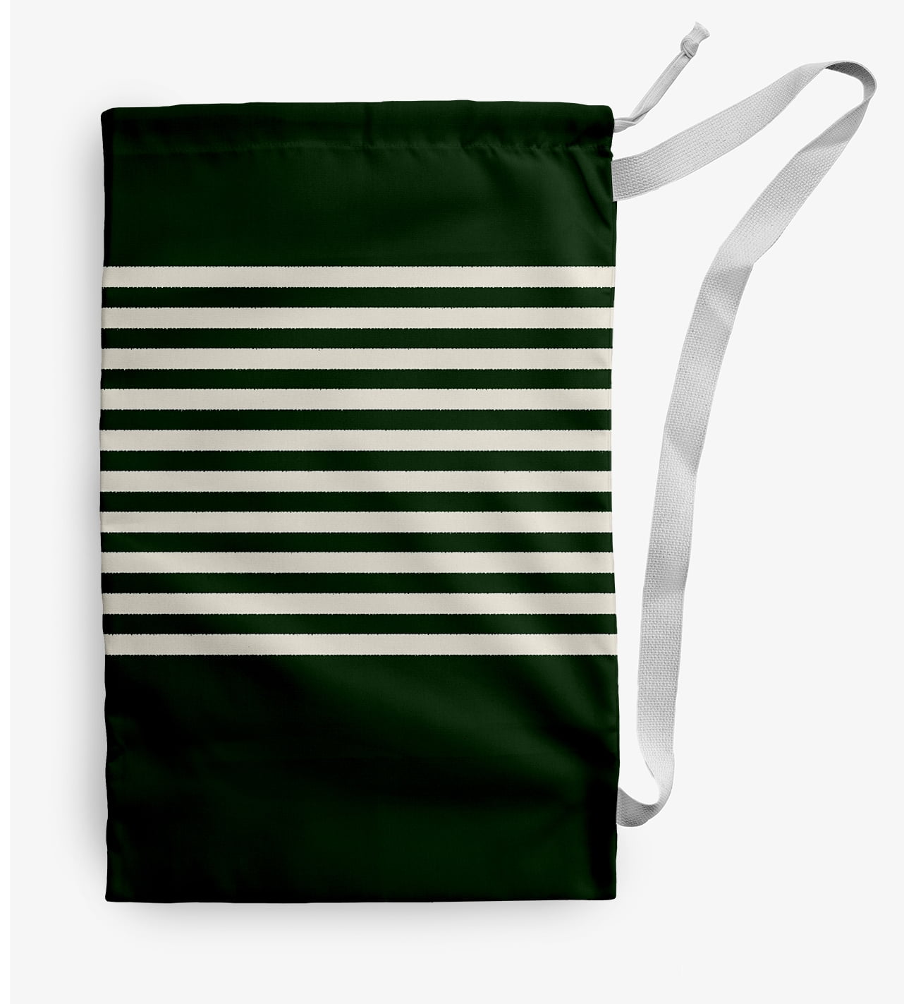 Simply Daisy Pencil Stripes 28 x 36 in Green Laundry Bag