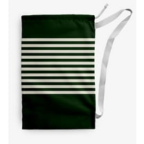Simply Daisy Pencil Stripes 28 x 36 in Green Laundry Bag