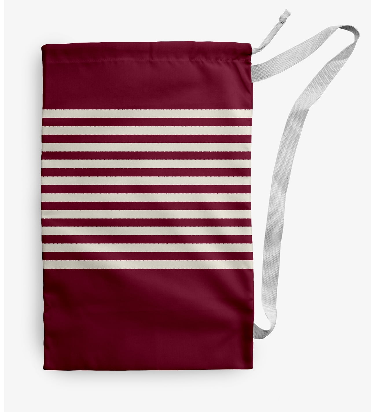 Simply Daisy Pencil Stripes 28 x 36 in Red Laundry Bag