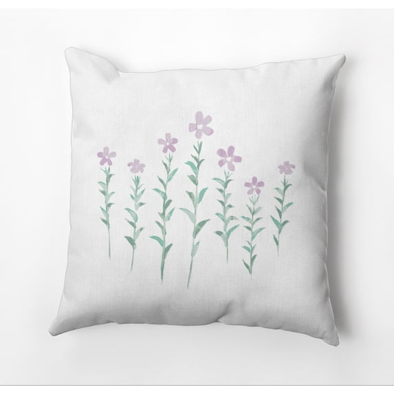 Simply Daisy Periwinkle Outdoor Pillow, Purple/White, 16 in x 16 in