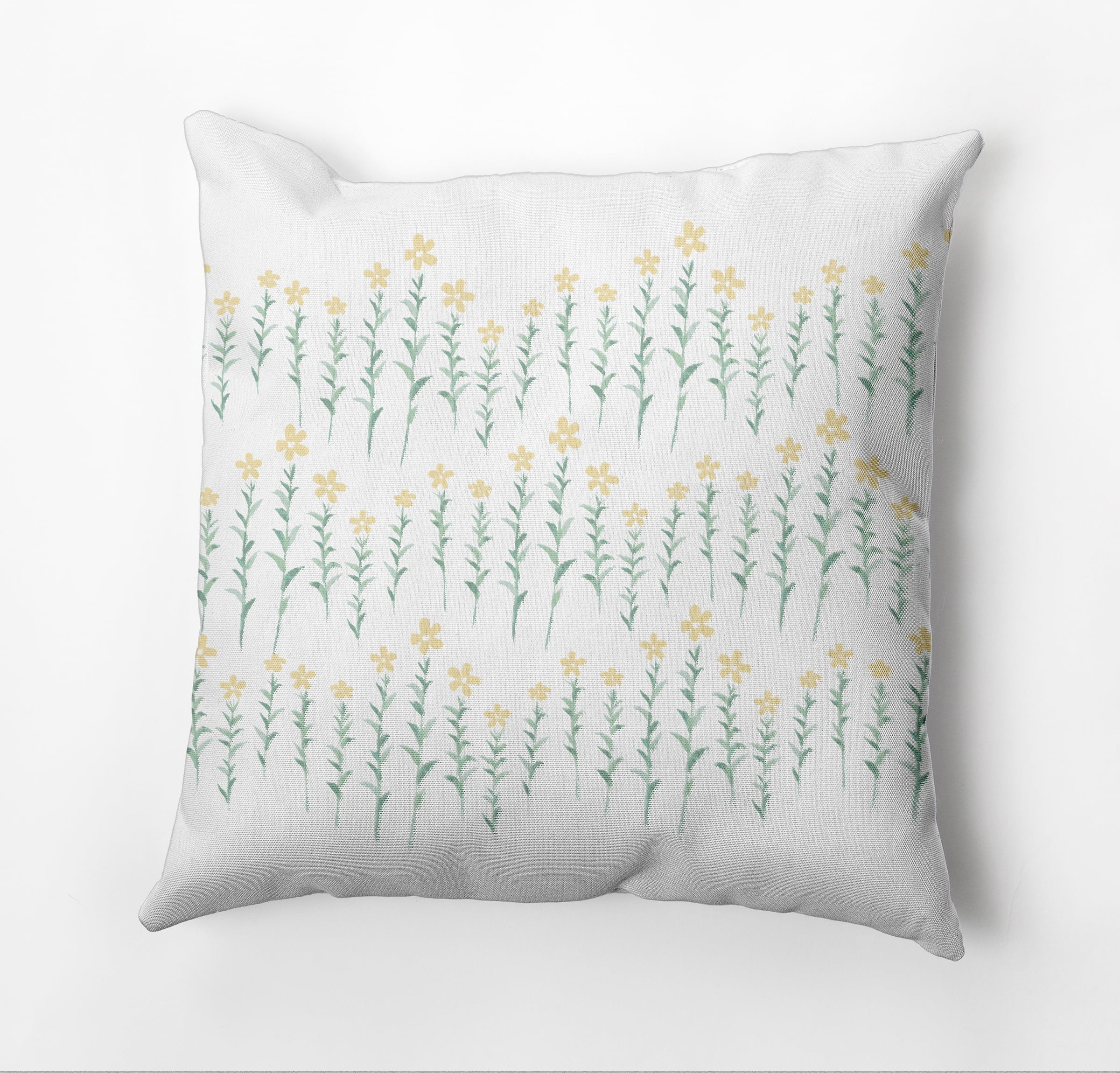 Simply Daisy Periwinkle Stripe Outdoor Pillow, White/Yellow/Green, 20 in x 20 in