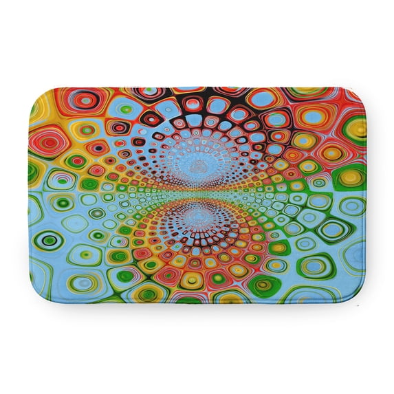 Simply Daisy Phychedelic Swirls Pet Feeding Mat for Dogs and Cats