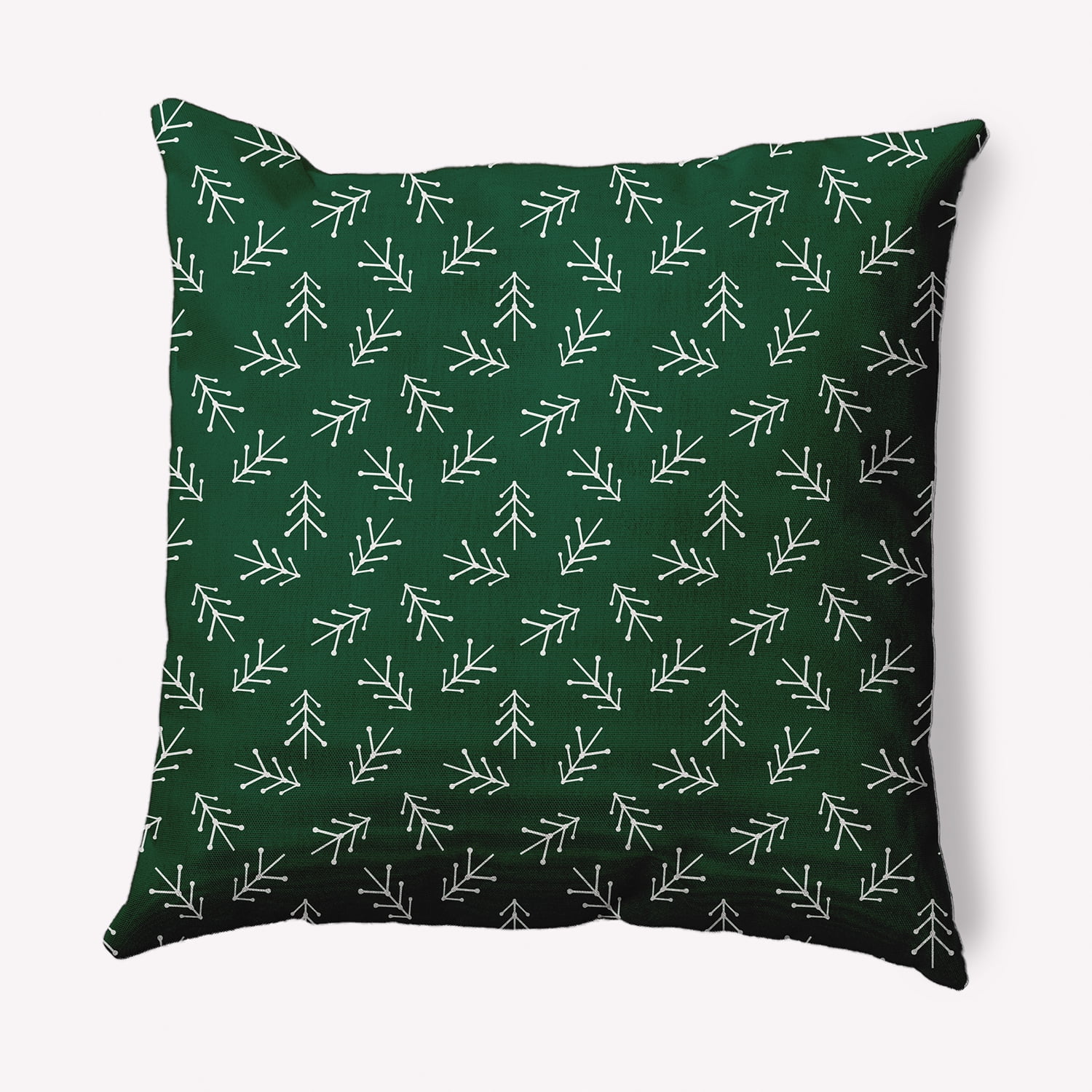 Simply Daisy Pine Colored Scattered Trees Winter Soft Spun Polyester Indoor/Outdoor Throw Pillow, 20" x 20"