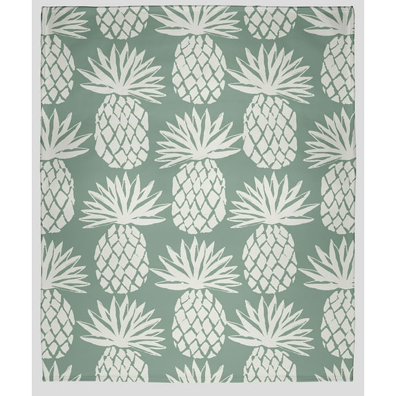 Simply Daisy Pineapple Pattern Fleece Throw Blanket, Sage, Standard Throw